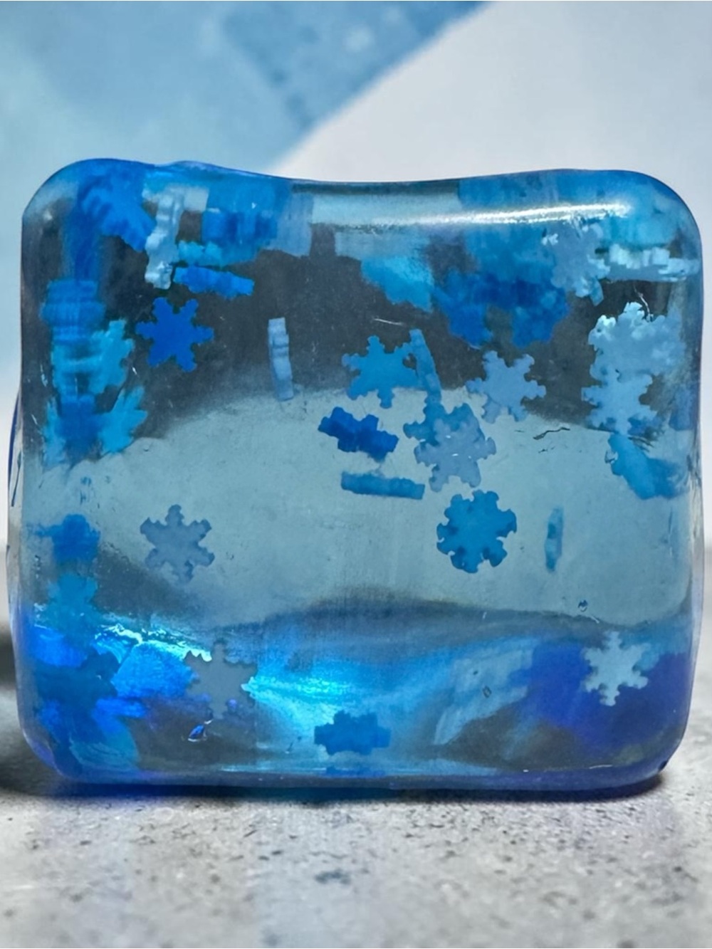 Blue Snowflake Sensory Toy Block - Kids / Adults Squishy
